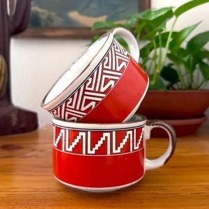 1976 Enesco “Mountain & Mesa” Southwestern Fine China Mugs